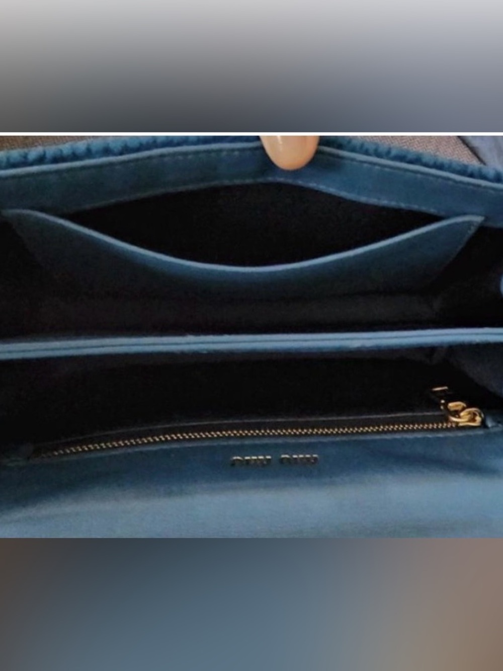 Miu Miu blue velvet shoulder bag - Picture 9 of 15